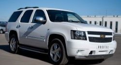 21 499 р. Защита переднего бампера (2 трубыØ76х42 мм, нержавейка) Russtal Chevrolet Tahoe GMT900 5 дв. (2006-2013)  с доставкой в г. Белгород. Увеличить фотографию 3