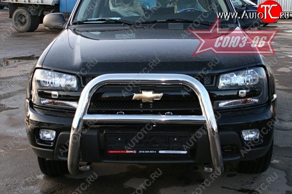 21 239 р. Защита переднего бампера Souz-96 (d76) Chevrolet Trailblazer GMT360 рестайлинг (2006-2012)  с доставкой в г. Белгород
