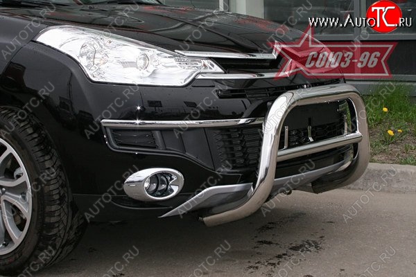 18 314 р. Защита переднего бампера Souz-96 (d76) CITROEN C-crosser (2007-2012)  с доставкой в г. Белгород