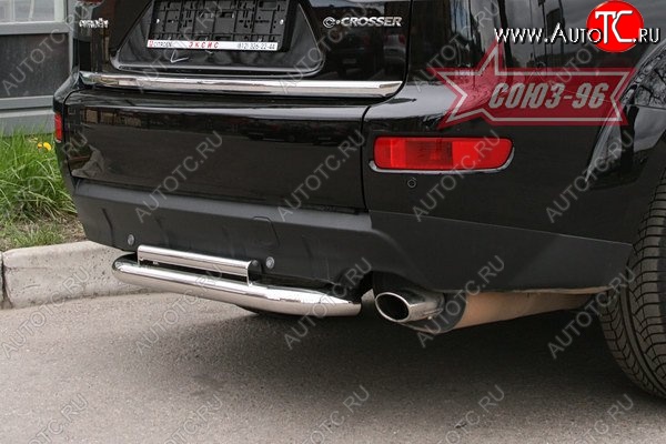 10 259 р. Двойная защита заднего бампера Souz-96 (d60/42)  CITROEN C-crosser (2007-2012)  с доставкой в г. Белгород