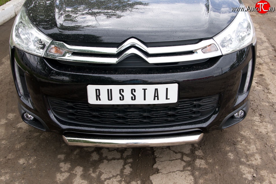 14 499 р. Одинарная защита переднего бампера диаметром 63 мм SLITKOFF  CITROEN C4 aircross (2012-2017)  с доставкой в г. Белгород