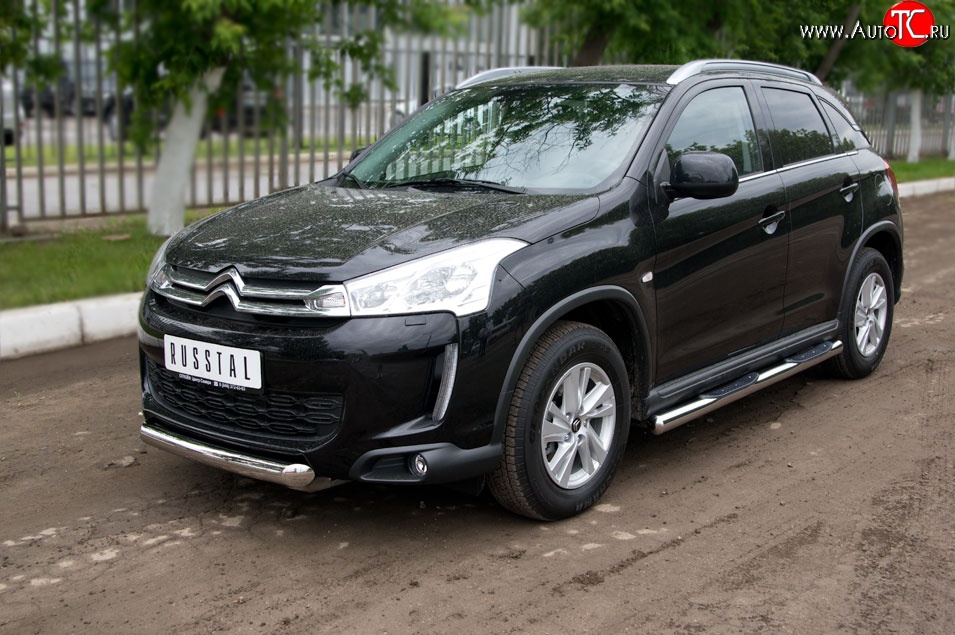 15 349 р. Одинарная защита переднего бампера диаметром 76 мм SLITKOFF  CITROEN C4 aircross (2012-2017)  с доставкой в г. Белгород