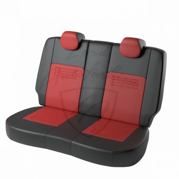 8 999 р. Чехлы для сидений Lord Autofashion Турин (экокожа) Daewoo Gentra седан (2005-2011) (Чёрный, вставка красная)  с доставкой в г. Белгород. Увеличить фотографию 4