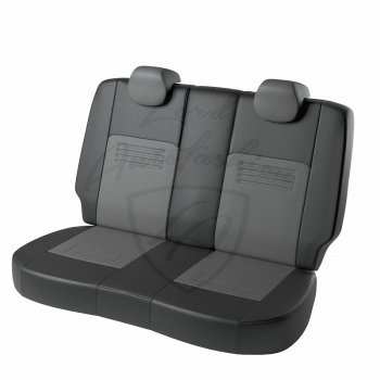 8 999 р. Чехлы для сидений Lord Autofashion Турин (экокожа) Daewoo Gentra седан (2005-2011) (Чёрный, вставка серая)  с доставкой в г. Белгород. Увеличить фотографию 2