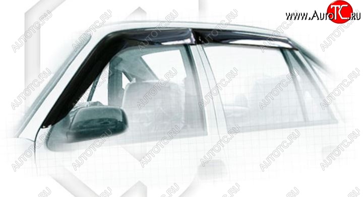 2 159 р. Дефлектора окон CA-Plastiс Daewoo Nexia рестайлинг (2008-2015) (Classic полупрозрачный, Без хром.молдинга)  с доставкой в г. Белгород