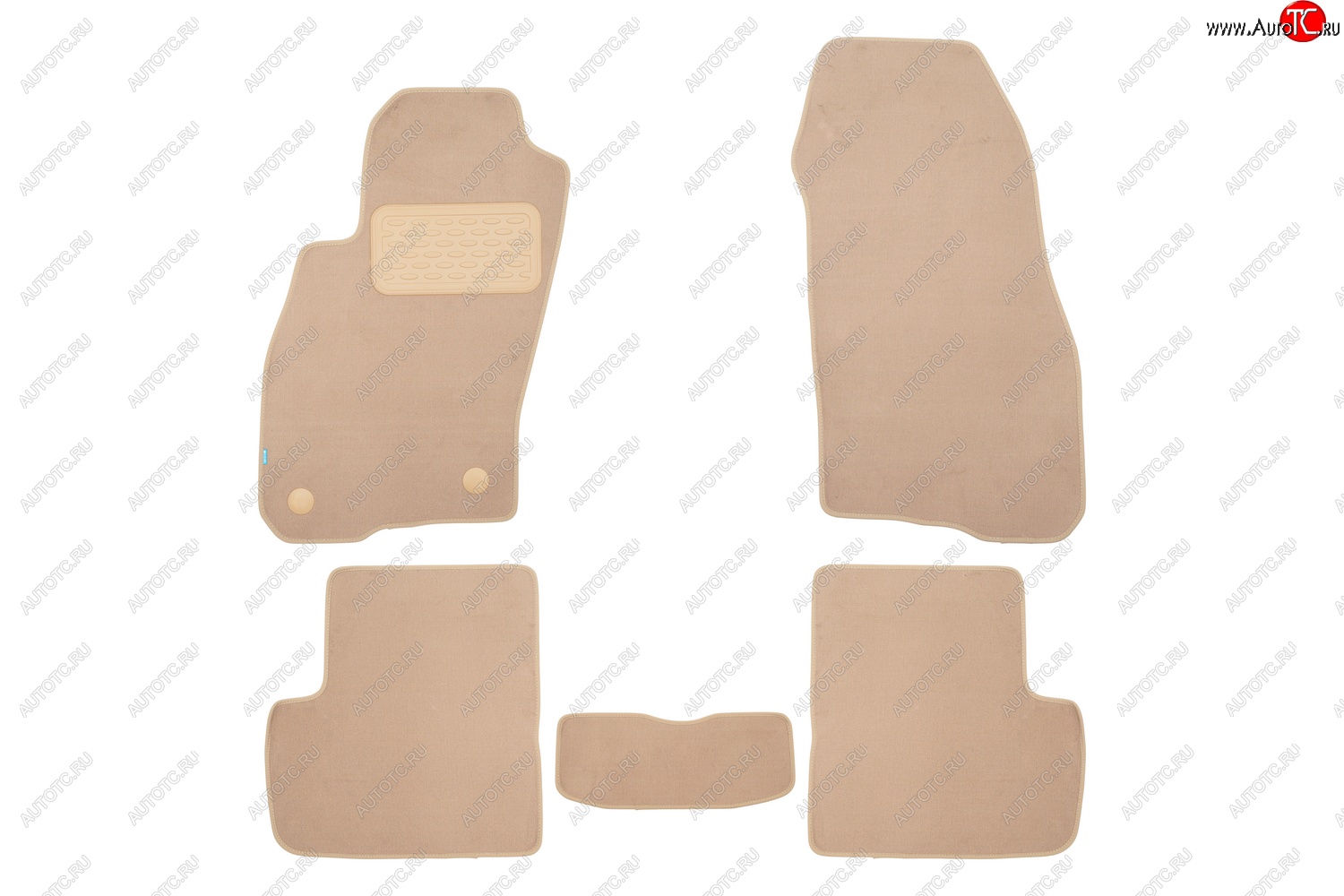 419 р. Коврики в салон Klever Premium (текстиль, 5 шт., подпятник, нубуковая лента) Fiat Grande Punto (2005-2012) (Бежевый)  с доставкой в г. Белгород