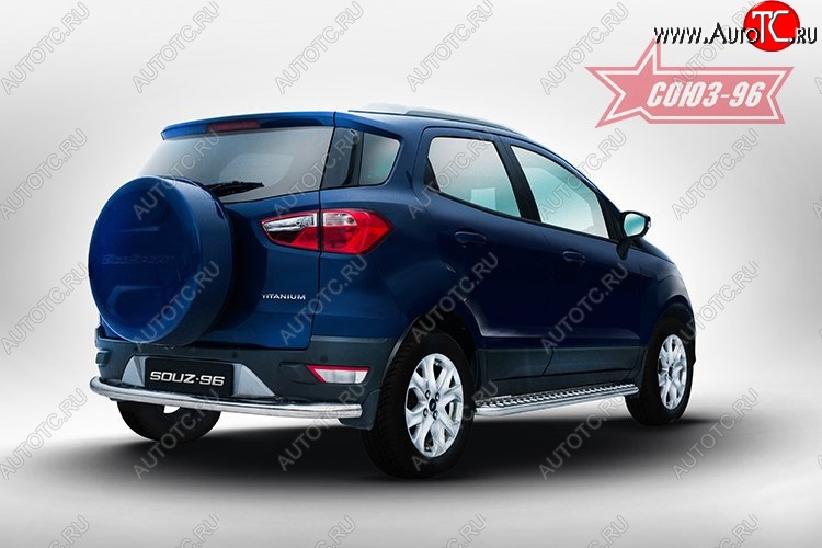 14 264 р. Овальная защита заднего бампера d60 Souz-96  Ford EcoSport (2013-2019) дорестайлинг  с доставкой в г. Белгород