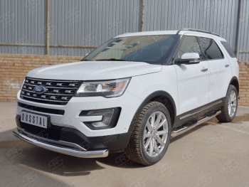 16 949 р. Одинарная защита переднего бампера диаметром 76 мм  Ford Explorer  U502 (2015-2019) 1-ый рестайлинг, 5 дв., 2-ой рестайлинг, 5 дв.  с доставкой в г. Белгород. Увеличить фотографию 2