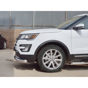 16 949 р. Одинарная защита переднего бампера диаметром 76 мм  Ford Explorer  U502 (2015-2019) 1-ый рестайлинг, 5 дв., 2-ой рестайлинг, 5 дв.  с доставкой в г. Белгород. Увеличить фотографию 3