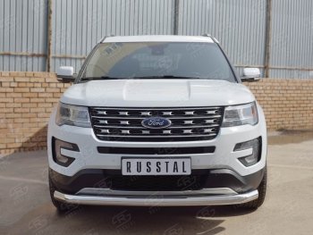 16 949 р. Одинарная защита переднего бампера диаметром 76 мм  Ford Explorer  U502 (2015-2019) 1-ый рестайлинг, 5 дв., 2-ой рестайлинг, 5 дв.  с доставкой в г. Белгород. Увеличить фотографию 4