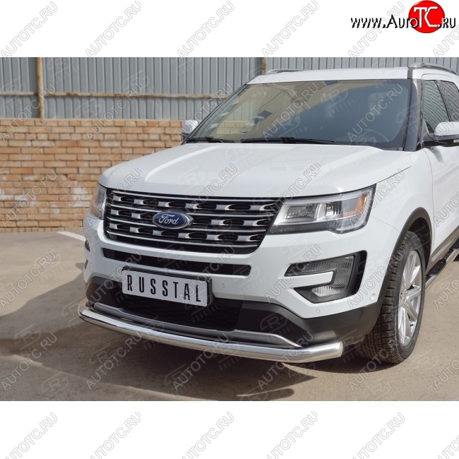 16 949 р. Одинарная защита переднего бампера диаметром 76 мм  Ford Explorer  U502 (2015-2019) 1-ый рестайлинг, 5 дв., 2-ой рестайлинг, 5 дв.  с доставкой в г. Белгород