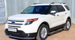 16 949 р. Одинарная защита переднего бампера диаметром 76 мм SLITKOFF  Ford Explorer  U502 (2010-2016) дорестайлинг  с доставкой в г. Белгород. Увеличить фотографию 4