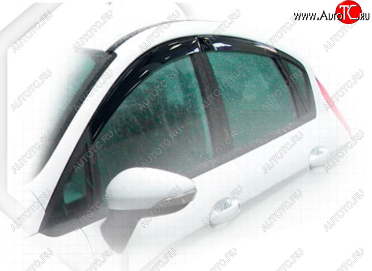 2 079 р. Дефлектора окон CA-Plastic Ford Fiesta 6 хэтчбэк 5 дв. дорестайлинг (2008-2012) (Classic полупрозрачный, Без хром молдинга, Крепление только на скотч)  с доставкой в г. Белгород