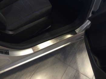1 779 р. Накладки порожков салона INOX Ford Fiesta B479 хэтчбэк 5 дв. (2017-2022) (Нержавеющая сталь)  с доставкой в г. Белгород. Увеличить фотографию 4