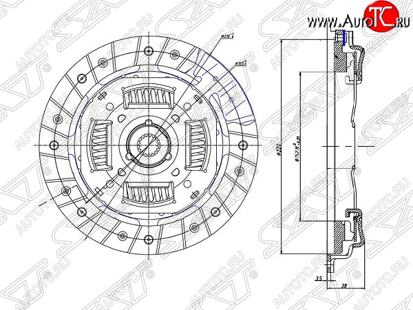 4 099 р. Комплект сцепления (1,25-1,4, 1.6) SAT Ford Fiesta 5 хэтчбэк 5 дв. рестайлинг (2005-2008)  с доставкой в г. Белгород