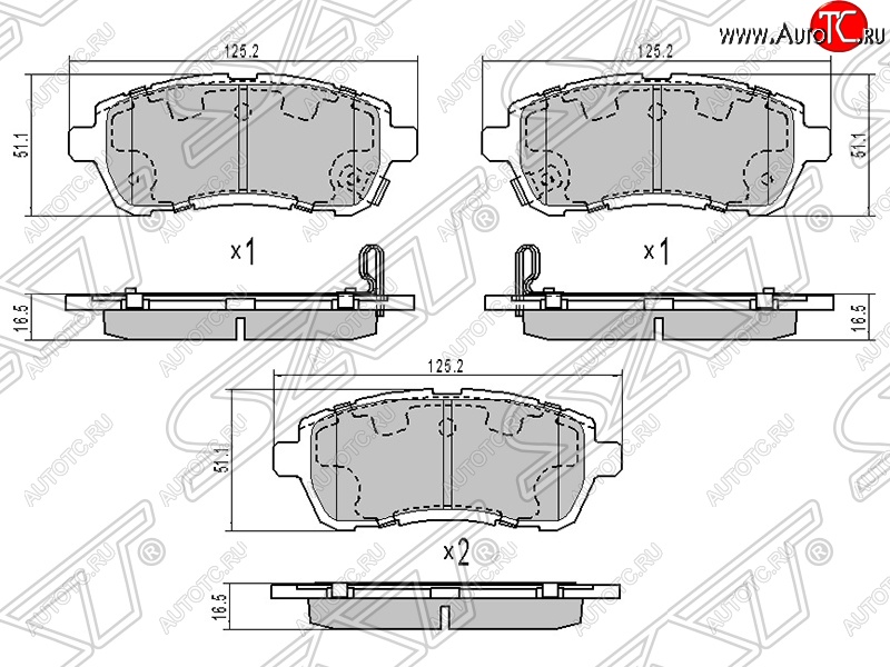 869 р. Колодки тормозные SAT (передние) Mazda Demio 3 DE дорестайлинг (2007-2011)  с доставкой в г. Белгород