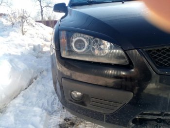 679 р. Реснички на фары Style Ford Focus 2  седан дорестайлинг (2004-2008) (Неокрашенные)  с доставкой в г. Белгород. Увеличить фотографию 2