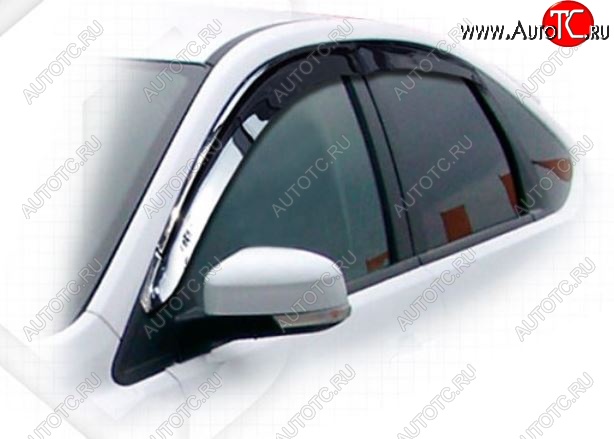 1 999 р. Дефлектора окон CA-Plastic Ford Focus 2 хэтчбэк 5 дв. дорестайлинг (2004-2008) (Classic полупрозрачный, Без хром.молдинга)  с доставкой в г. Белгород