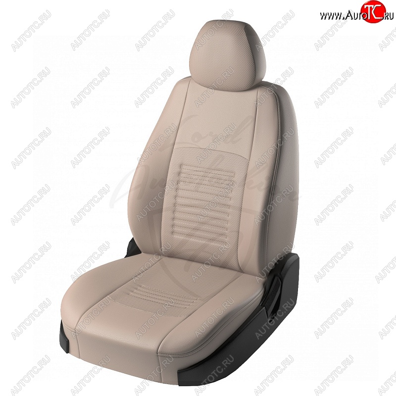 6 799 р. Чехлы для сидений (Ghia/Titanium) Lord Autofashion Турин (экокожа) Ford Focus 2 хэтчбэк 5 дв. дорестайлинг (2004-2008) (Бежевый, вставка Бежевая)  с доставкой в г. Белгород