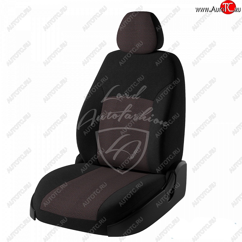 5 399 р. Чехлы для сидений (GhiaTitanium) Lord Autofashion Дублин (жаккард) Ford Focus 2 хэтчбэк 5 дв. дорестайлинг (2004-2008) (Черный, вставка Ёж Красный)  с доставкой в г. Белгород