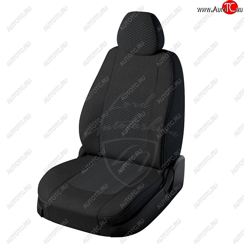 6 749 р. Чехлы для сидений Lord Autofashion Турин (жаккард) Ford Focus 2 седан рестайлинг (2007-2011) (Черный, вставка Вега)  с доставкой в г. Белгород