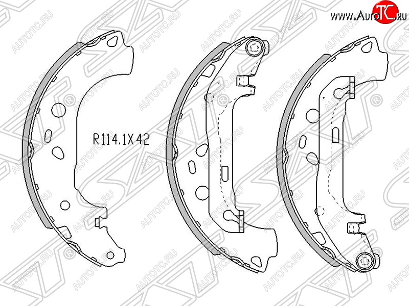 1 299 р. Колодки тормозные SAT (задние) Ford Focus 2  седан дорестайлинг (2004-2008)  с доставкой в г. Белгород