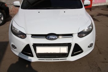 1 149 р. Реснички на фары MV Tuning Ford Focus 3 универсал дорестайлинг (2010-2015) (Неокрашенные)  с доставкой в г. Белгород. Увеличить фотографию 2