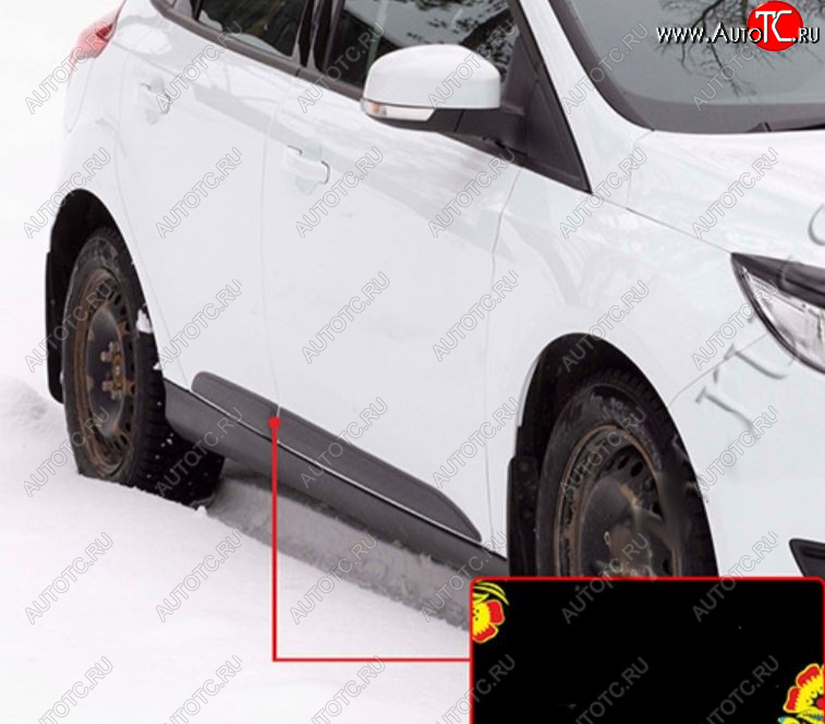 619 р. Молдинг двери задний правый RA Ford Focus 3 седан рестайлинг (2014-2019) (Поверхность шагрень)  с доставкой в г. Белгород