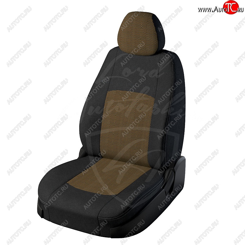 5 999 р. Чехлы для сидений Lord Autofashion Турин (жаккард) Ford Focus 3 универсал рестайлинг (2014-2019) (Чёрный, вставка Тома Жёлтый)  с доставкой в г. Белгород