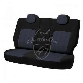 5 399 р. Чехлы для сидений (Titanium) Lord Autofashion Дублин (жаккард) Ford Focus 3 седан рестайлинг (2014-2019) (Черный, вставка Ёж Синий)  с доставкой в г. Белгород. Увеличить фотографию 2
