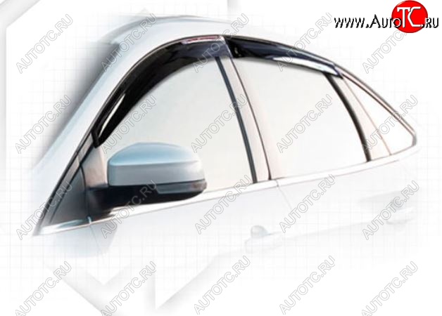 1 999 р. Дефлектора окон CA-Plastic Ford Focus 3 седан рестайлинг (2014-2019) (Classic полупрозрачный, Без хром.молдинга)  с доставкой в г. Белгород