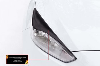 1 049 р. Реснички на фары RA Ford Focus 3 седан рестайлинг (2014-2019) (Неокрашенные)  с доставкой в г. Белгород. Увеличить фотографию 3