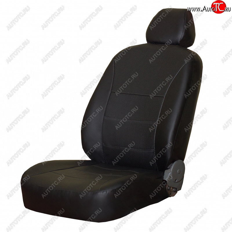 5 699 р. Чехлы на сиденья ПЕТРОВ Орегон (экокожа, Ambient, Ambient Plus, Trend, SYNC Edition) Ford Focus 3 седан рестайлинг (2014-2019) (черный)  с доставкой в г. Белгород