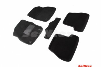 Комплект 3D ковриков в салон (АКПП) Seintex Ford Focus 3 седан дорестайлинг (2011-2015) (Чёрный)