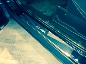 2 179 р. Накладки порожков салона INOX Ford Kuga 2 дорестайлинг (2013-2016) (нержавеющая сталь)  с доставкой в г. Белгород. Увеличить фотографию 3