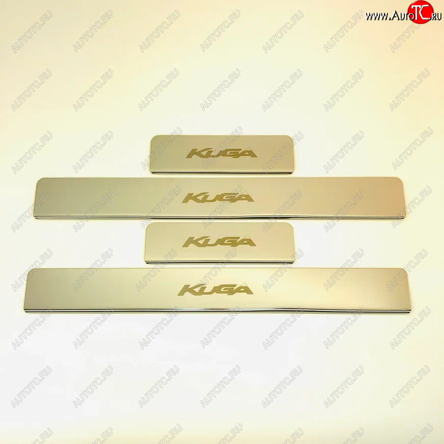 2 179 р. Накладки порожков салона INOX Ford Kuga 2 дорестайлинг (2013-2016) (нержавеющая сталь)  с доставкой в г. Белгород