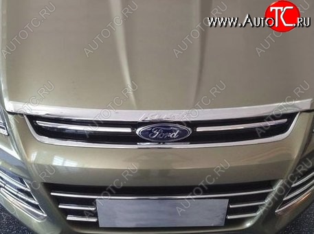 3 599 р. Накладка на капот СТ Ford Kuga 2 дорестайлинг (2013-2016)  с доставкой в г. Белгород