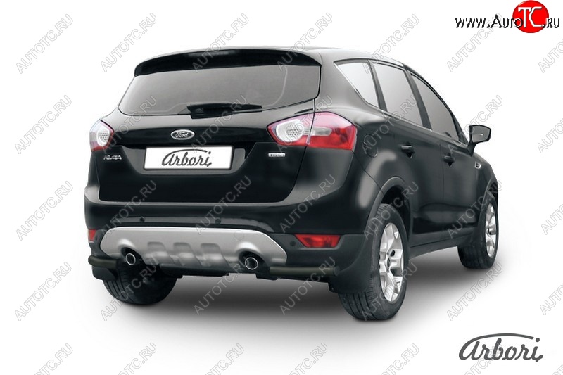 7 019 р. Защита заднего бампера Arbori (уголки, черная, 1 труба d57 mm). Ford Kuga 1 (2008-2013)  с доставкой в г. Белгород