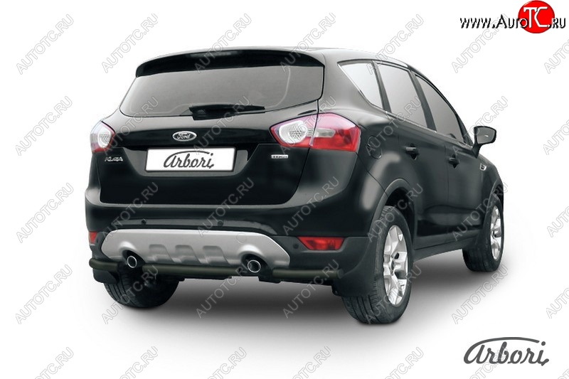 7 019 р. Защита заднего бампера Arbori (черная, 1 труба d57 mm). Ford Kuga 1 (2008-2013)  с доставкой в г. Белгород
