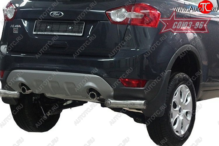 12 779 р. Защита заднего бампера из уголков Souz-96 (d76) Ford Kuga 1 (2008-2013)  с доставкой в г. Белгород