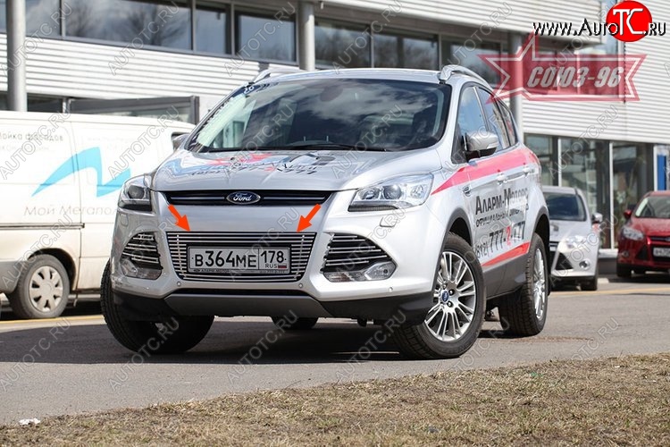 6 209 р. Декоративный элемент воздухозаборника Souz-96 (d10)  Ford Kuga  2 (2013-2016) дорестайлинг  с доставкой в г. Белгород