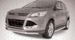 Одинарная защита переднего бампера диаметром 76 мм Slitkoff Ford Kuga  2 (2013-2016) дорестайлинг