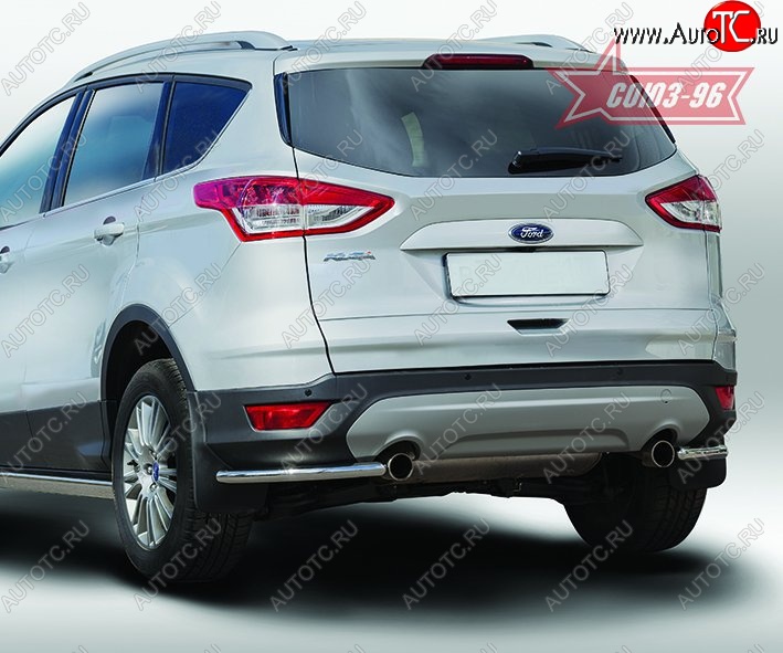 7 604 р. Защита заднего бампера из боковых уголков Souz-96 (d42) Ford Kuga 2 дорестайлинг (2013-2016)  с доставкой в г. Белгород