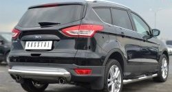 13 949 р. Одинарная защита заднего бампера из трубы диаметром 76 мм SLITKOFF Ford Kuga 2 дорестайлинг (2013-2016)  с доставкой в г. Белгород. Увеличить фотографию 3