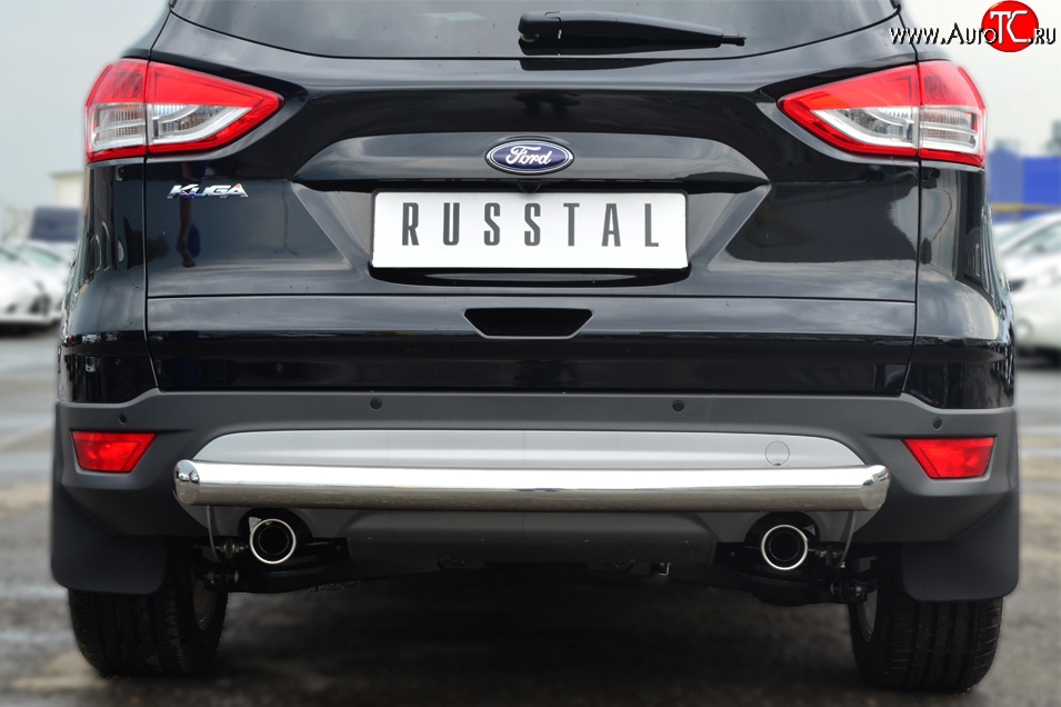 13 949 р. Одинарная защита заднего бампера из трубы диаметром 76 мм SLITKOFF Ford Kuga 2 дорестайлинг (2013-2016)  с доставкой в г. Белгород