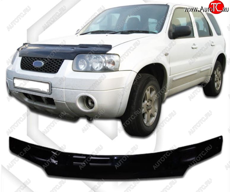 2 399 р. Дефлектор капота CA-Plastiс exclusive Ford Maverick TM1 дорестайлинг, 5 дв. (2000-2004) (Classic черный, Без надписи)  с доставкой в г. Белгород