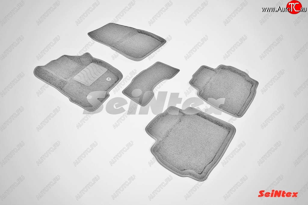6 699 р. Износостойкие коврики в салон SeiNtex Premium 3D 4 шт. (ворсовые, серые) Ford Mondeo MK5 CD391 дорестайлинг седан (2014-2018)  с доставкой в г. Белгород