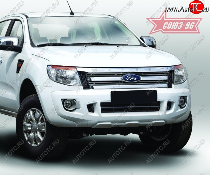 4 904 р. Декоративные элементы решетки радиатора Souz-96 (d10)  Ford Ranger ( DoubleCab,  RapCab) (2011-2016) дорестайлинг  с доставкой в г. Белгород