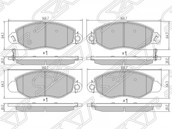Колодки тормозные SAT (передние) Ford Transit (2000-2006) цельнометаллический фургон дорестайлинг