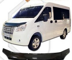 1 759 р. Дефлектор капота CA-Plastic ГАЗ ГАЗель Next A62,А65 автобус (2016-2025) (Шелкография карбон-серебро)  с доставкой в г. Белгород. Увеличить фотографию 2